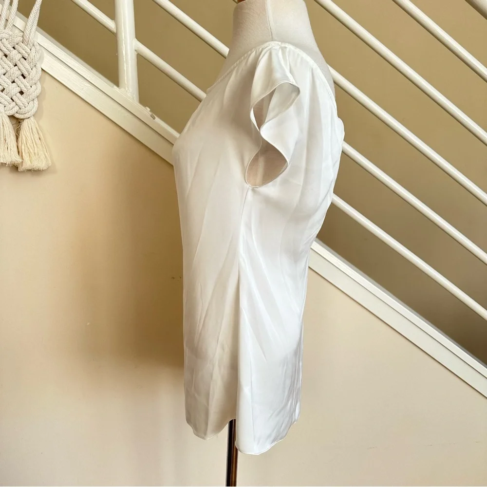 Ramy Brook Lilianna One Shoulder Silky Polyester Blouse Cream Off White XL NWT